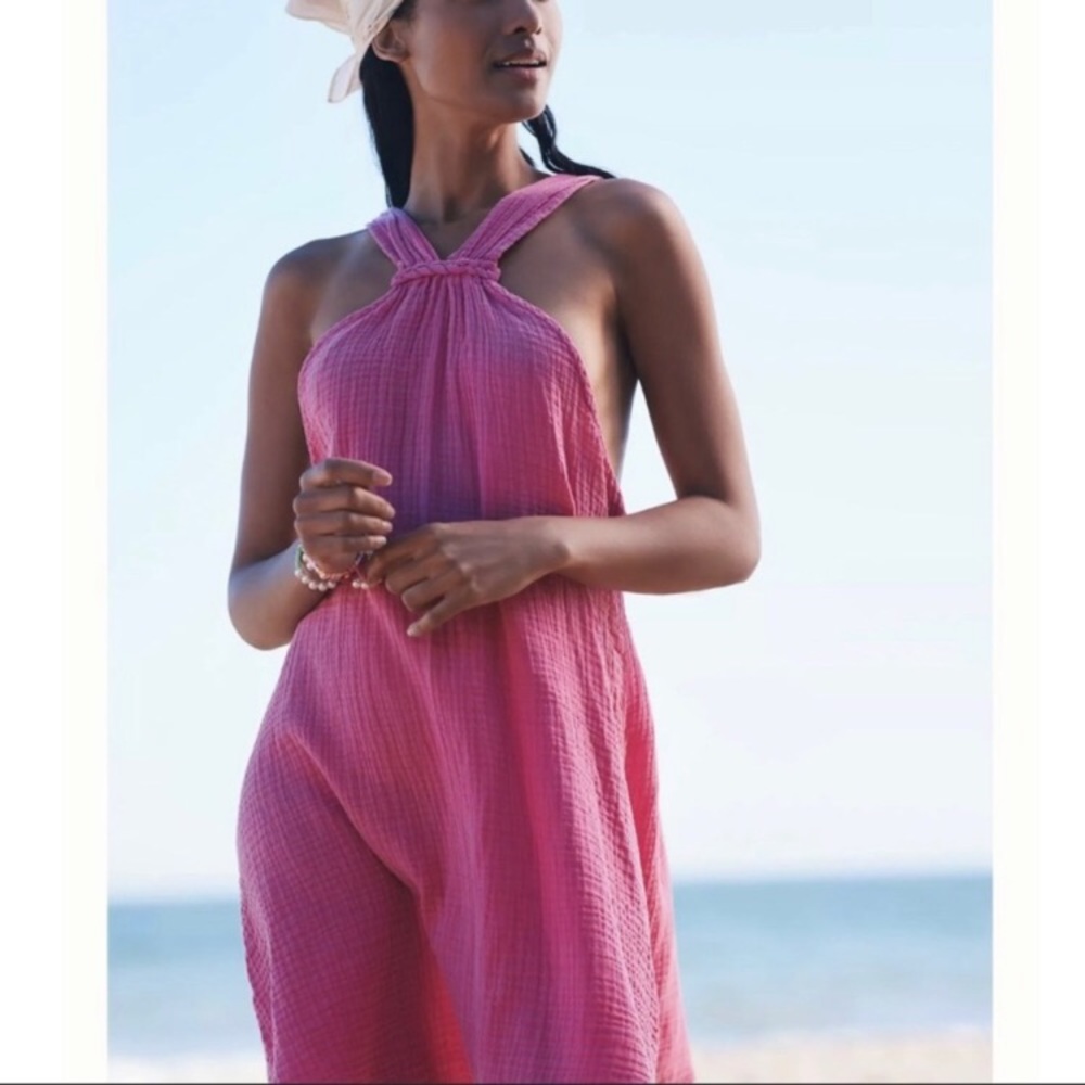 Anthropologie Pink Backless Dress
